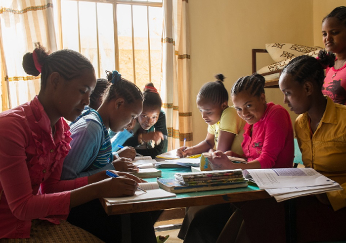 Girls studying in the boarding house we built for them in Addis Alem